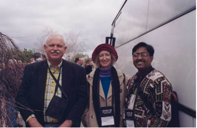 Peter and Lois Taylor (Australia) with Prodipta Hore (India).