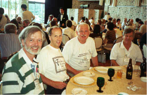 Bernard Hodgson, from Quebec and Secretary of ICMI, Howard Groves (UK Chairman of Junior Challenge Problems Committee), Peter Taylor (Australia) and Warren Atkins (Australian Mathematics Competition Problems Committee Chairman) enjoying lunch at Mt Fuji, Tokyo 2000.