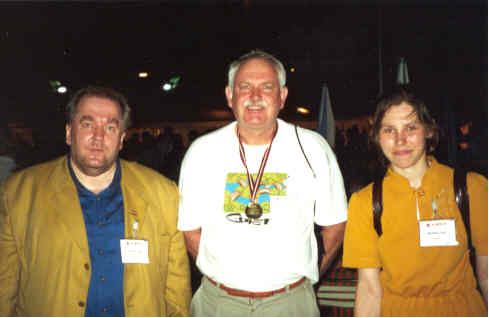 Agnis Andjans, Peter Taylor and Liga Ramana after Agnis and Liga had presented Peter's medal.