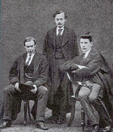 Greenhill (right), pictured in 1870 with fellow Cambridge graduates, E. L. Levett (left) and Richard Pendlebury (centre)